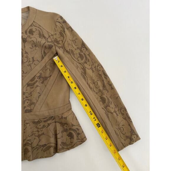 Vintage Vera Pelle Womens 8 Jacket Antica Pelleria Real Italian Leather Silk - Picture 7 of 16